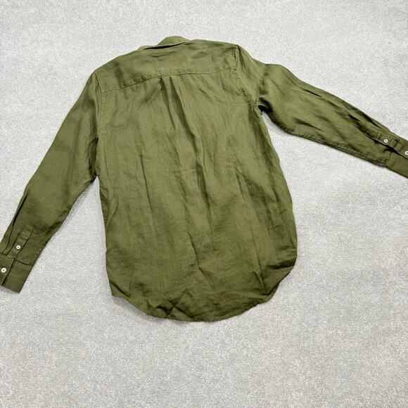 Quince NWT 100% European Linen Long Sleeve Shirt Martini Olive Green Womens Sml - Picture 6 of 13